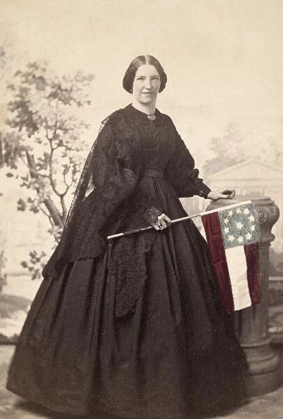MRS. RIDGLEY BROWN, c1863. Possibly the wife of Lieutenant Colonel Ridgely Brown of Company K