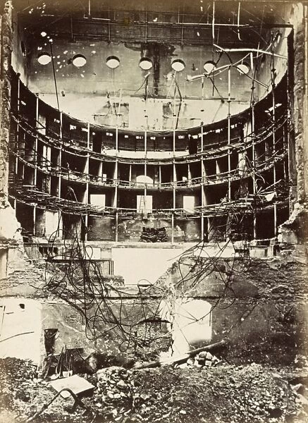 PARIS, 1872. The burned interior of the Theatre Lyrique (now known as Theatre de