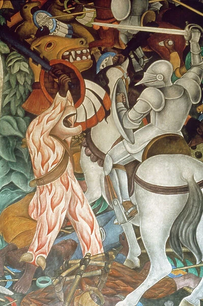 RIVERA: CUERNAVACA. Diego Rivera: The Taking of Cuernavaca. Detail of fresco in Cortez-Palace, Cuernevaca, Mexico