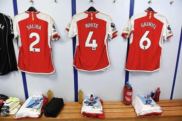 Arsenal Dressing Room: Saliba, White, and Gabriel Prepare for Everton Clash (2023-24)