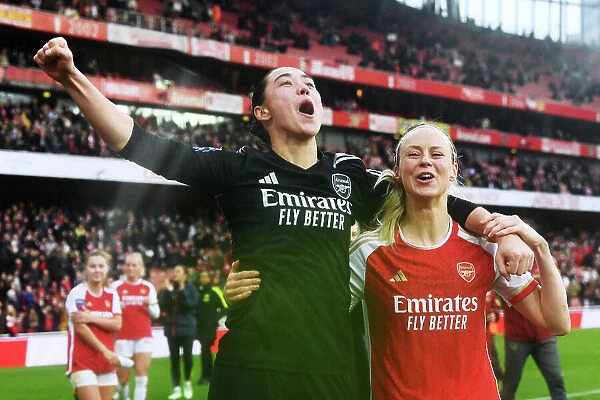 Arsenal Women Celebrate Victory Over Chelsea in 2023-24 Barclays Women's Super League