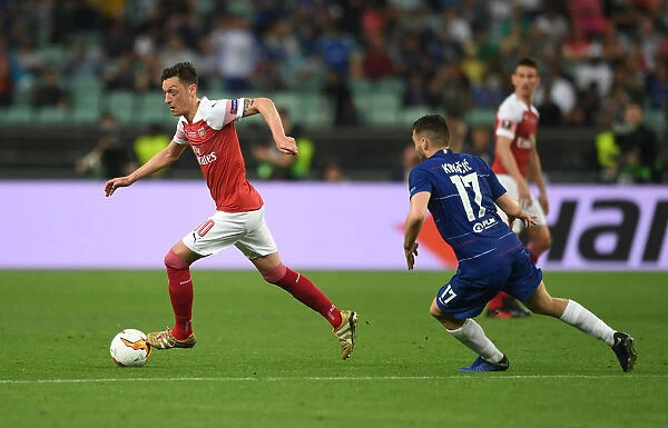 Mesut Ozil in Action at the 2019 Europa League Final: Arsenal vs. Chelsea, Baku