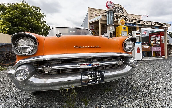 A 1957 Chevrolet Belair at Burkes Pass in Canterbury, New Zealand