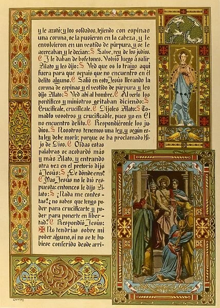 Illuminated page from a Spanish gospel
