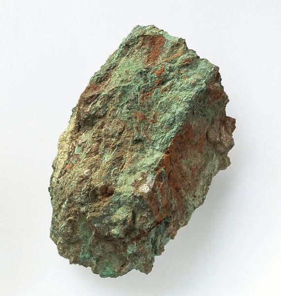 Annabergite on rock surface, close-up