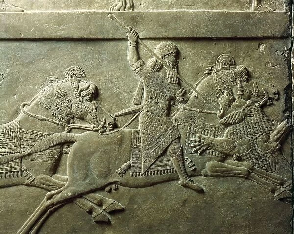 Bas-relief depicting killing of lion