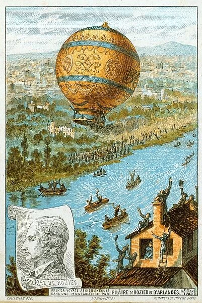 First manned free balloon flight, Pilatre de Rozier and the Marquis d Arlandes