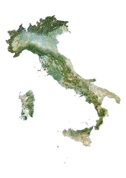 Italy, Relief Map With Province Boundaries