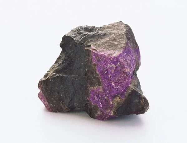Massive purple sugilite on rock groundmass