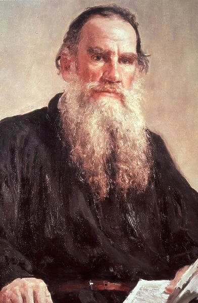 Portrait of leo tolstoy by ivan repin at the tretyakov gallery