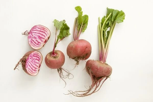 Radishes, with leaves still attached and sliced