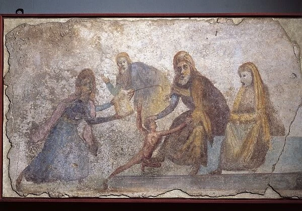 Scene from a tragedy from Italy, Ostia, columbarium of Caecilii, fresco