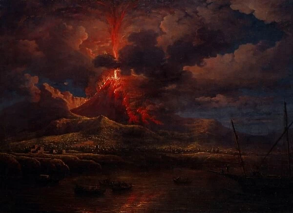 William Marlow, French artist 1740 - 1813 Vesuvius erupting at Night, 1768