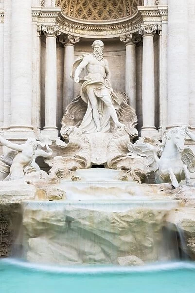 Details of the statues of the Trevi Fountain in Rome, Italy