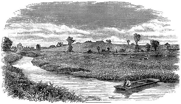 The Isle of Athelney in Somerset, England - 19th Century