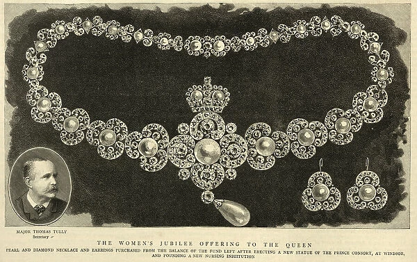 Pearl and diamond nacklace and earrings Jubilee gift for Queen Victoria, 19th Century