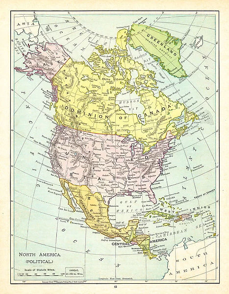Political Map of North America 1895