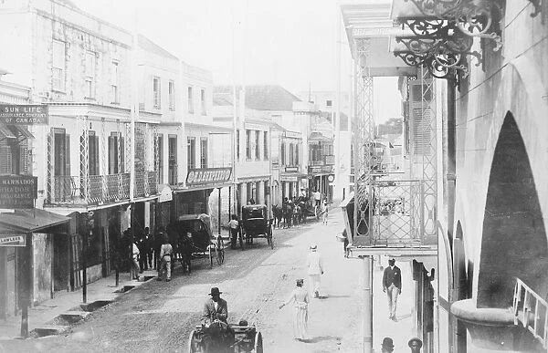 Barbados Broad Street in Bridgetown. Capital of Barbados 25 March 1920