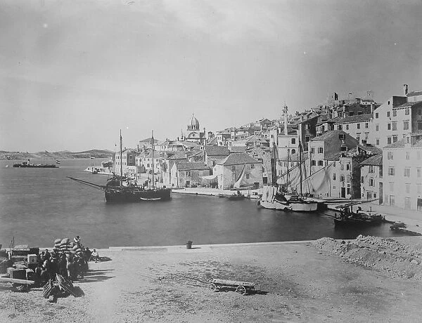 Harbour of Sibenik in Croatia December 1921