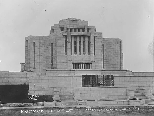 New Mormon Temple at Cardston, Alberta, Canada 9 March 1920