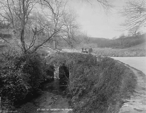 Bridge over the River Kenwyn, St Georges Road, Truro, Cornwall. 1890