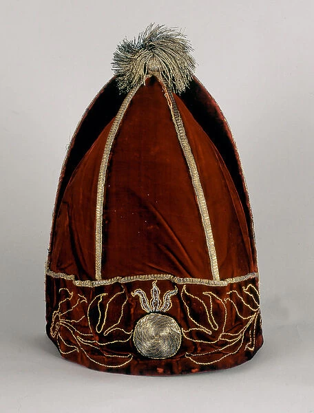 18th century grenadier cap, 1746 (fabric)
