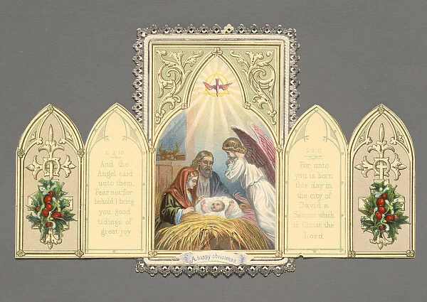 'A Merry Christmas', Christmas card, 1860-80