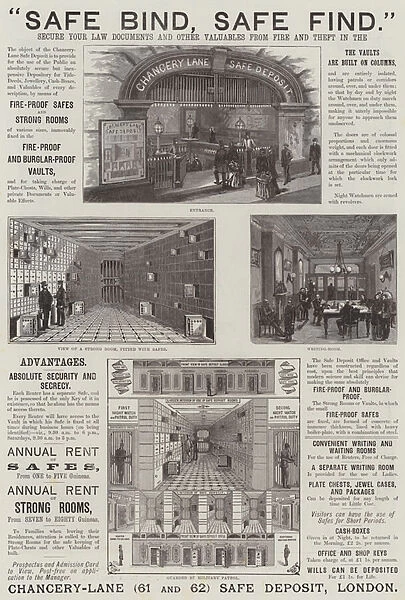 Advertisement, Chancery Lane Safe Deposit (engraving)