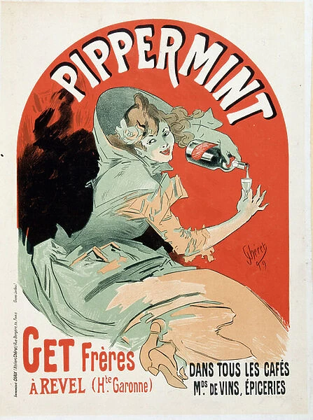 Advertising poster for the Pippermint Get Freres - by Jules Cheret, 1899