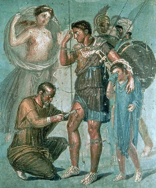 Aeneas injured, from Pompeii (fresco)