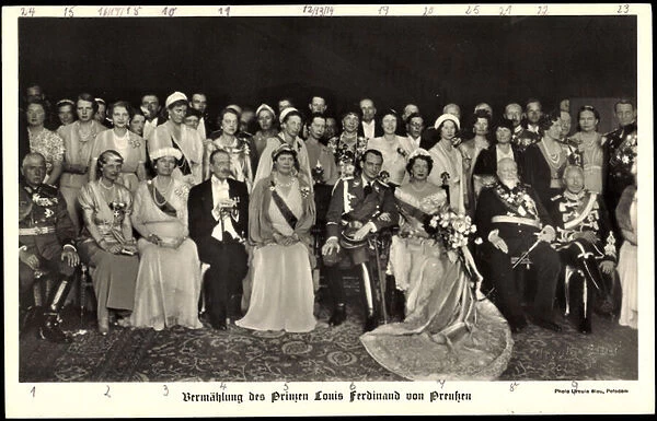 Ak marriage of Prince Louis Ferdinand of Prussia (b  /  w photo)