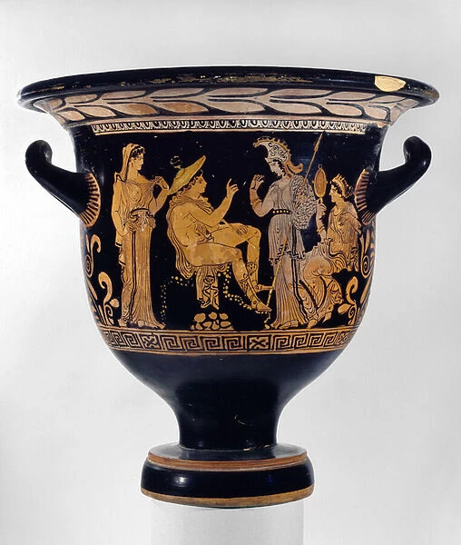 Apulian red-figure bell-crater decorated with a scene of the Judgement of Paris, c