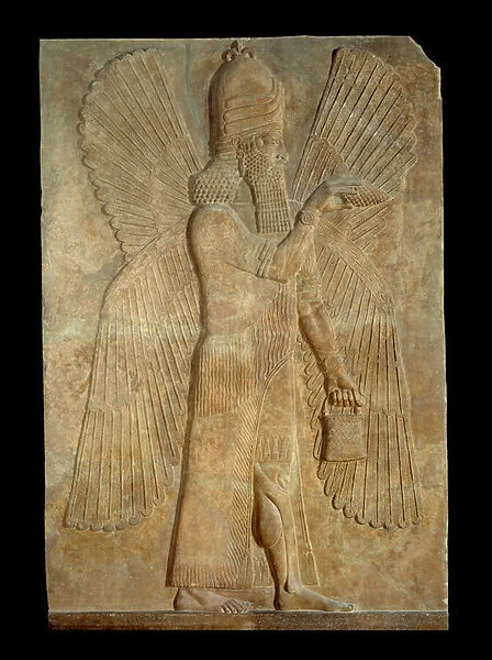 Art Mesopotamie (Assyria): Cour du palais du roi d Assyria Sargon II (721 - 705 BC)