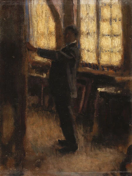 Auto-Portrait chez l Atelier, c. 1910 (oil on card laid on panel)
