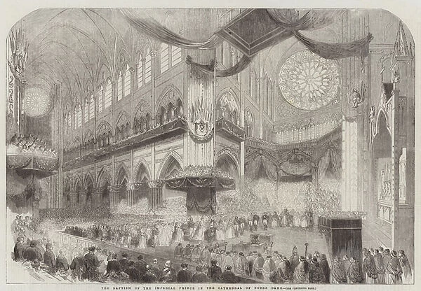 The Baptism of the Imperial Prince in the Cathedral of Notre Dame (engraving)