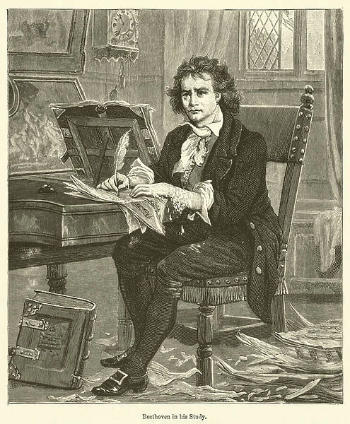 Beethoven in his Study (engraving)
