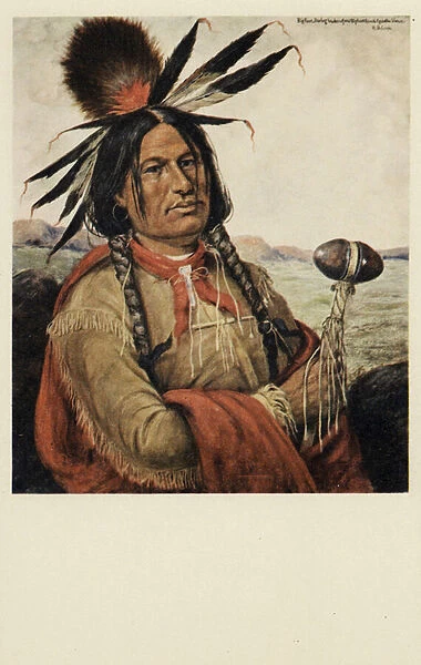 Big Foot, Chieftain of the Hunkpapa Sioux (colour litho)