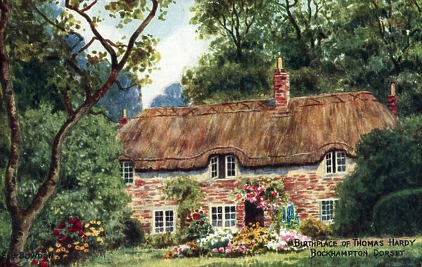 Birthplace of Thomas Hardy, Bockhampton, Dorset (colour litho)