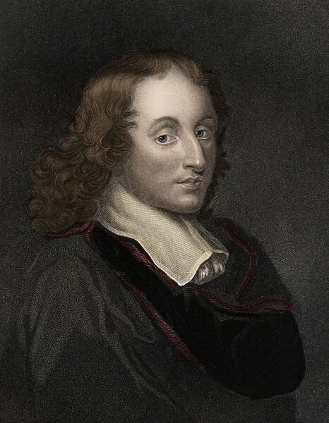 Blaise Pascal, 1623-1662 - engraving - 19th century