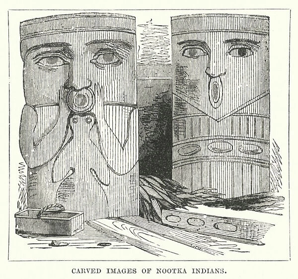 Carved Images of Nootka Indians (engraving)