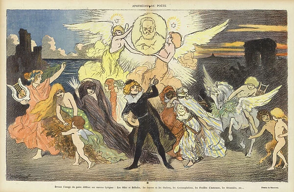 Centenary of the birth of Victor Hugo, illustration for Le Rire (colour litho)