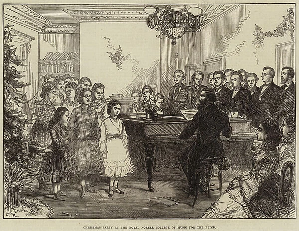 Christmas Party at the Royal Normal College of Music for the Blind (engraving)