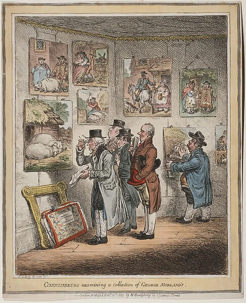 Connoisseurs examining a collection of George Morland s, published by Hannah humphrey