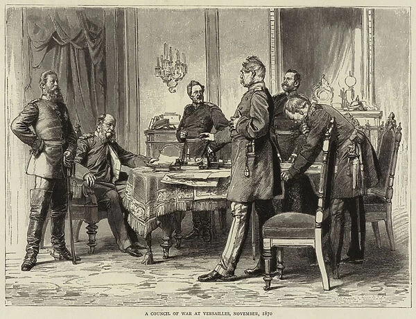 A Council of War at Versailles, November 1870 (engraving)