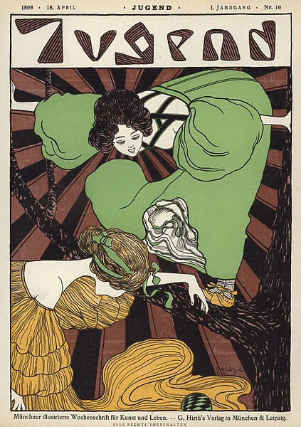 Cover illustration for Jugend magazine, 1896 (colour litho)