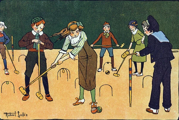The croquet. Engraving in 'What are we playing? 'by E