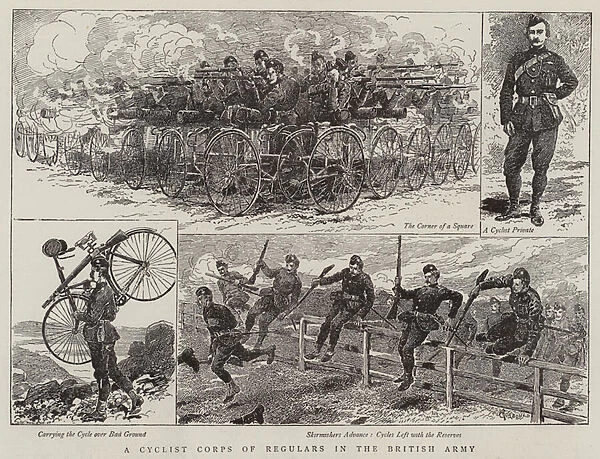 A Cyclist Corps of Regulars in the British Army (engraving)