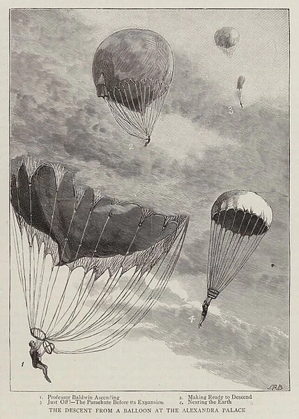 The Descent from a Balloon at the Alexandra Palace (engraving)