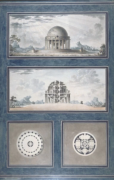 Design for a house for a cosmopolite, 1783 (colour litho)