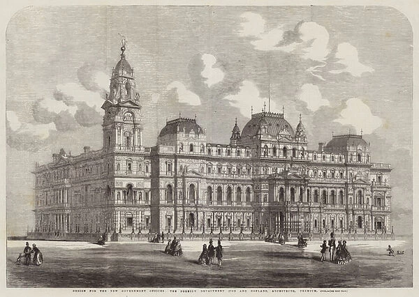 Design for the New Government Offices, the Foreign Department (Coe and Hofland, Architects) (engraving)